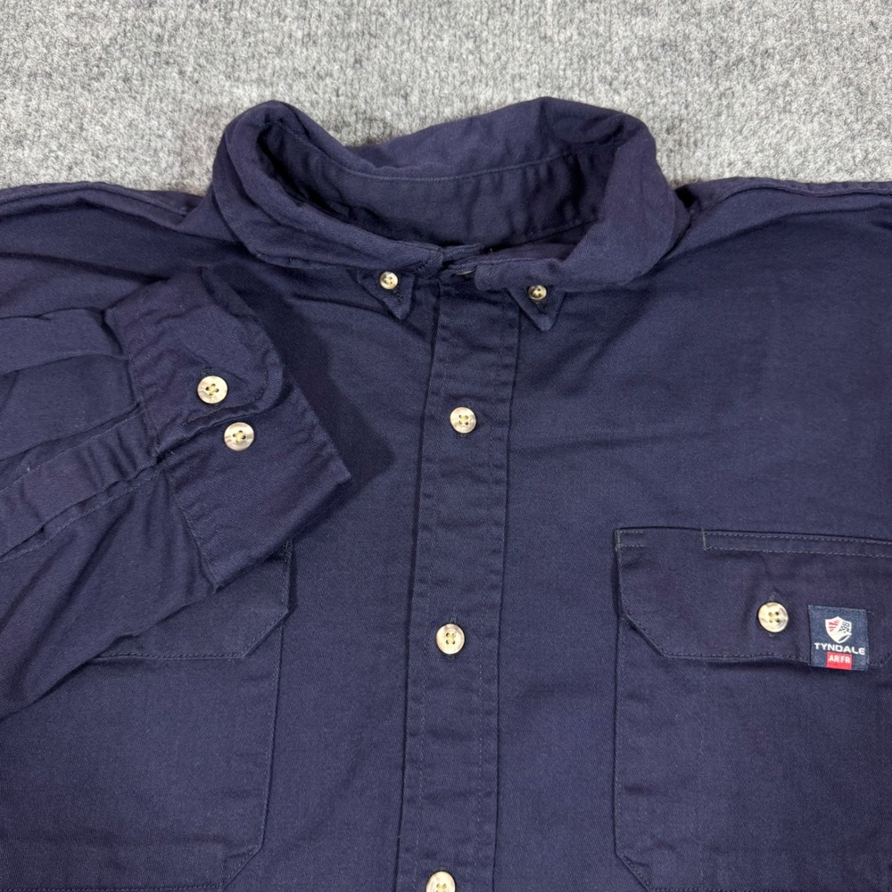Tyndale Workwear Flame Resistant AR FR Shirt Mens 3X Navy Blue USA EUC